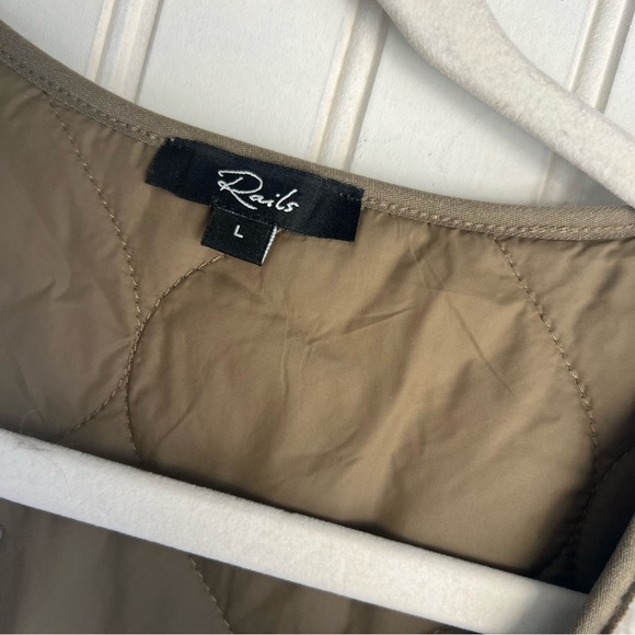 Rails Size L Granger Reversible Sherpa Jacket in Ivory Olive Mix - Picture 10 of 14